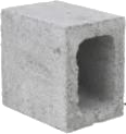 Meio bloco de concreto 14x19x19 cm
